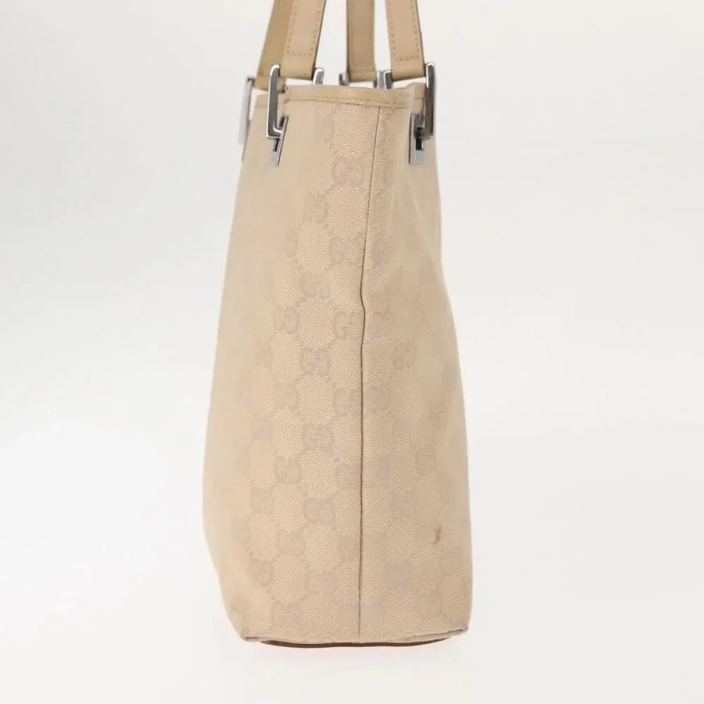GUCCI GG Canvas Tote Bag Beige Silver 31244 Auth - Picture 5 of 16